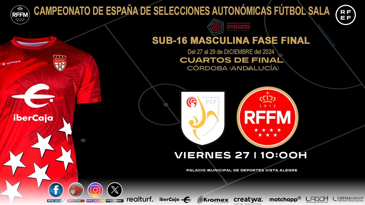Cataluña - Comunidad de Madrid | 1/4 de Final Campeonato de España de Fútbol Sala Sub-16 Masculino