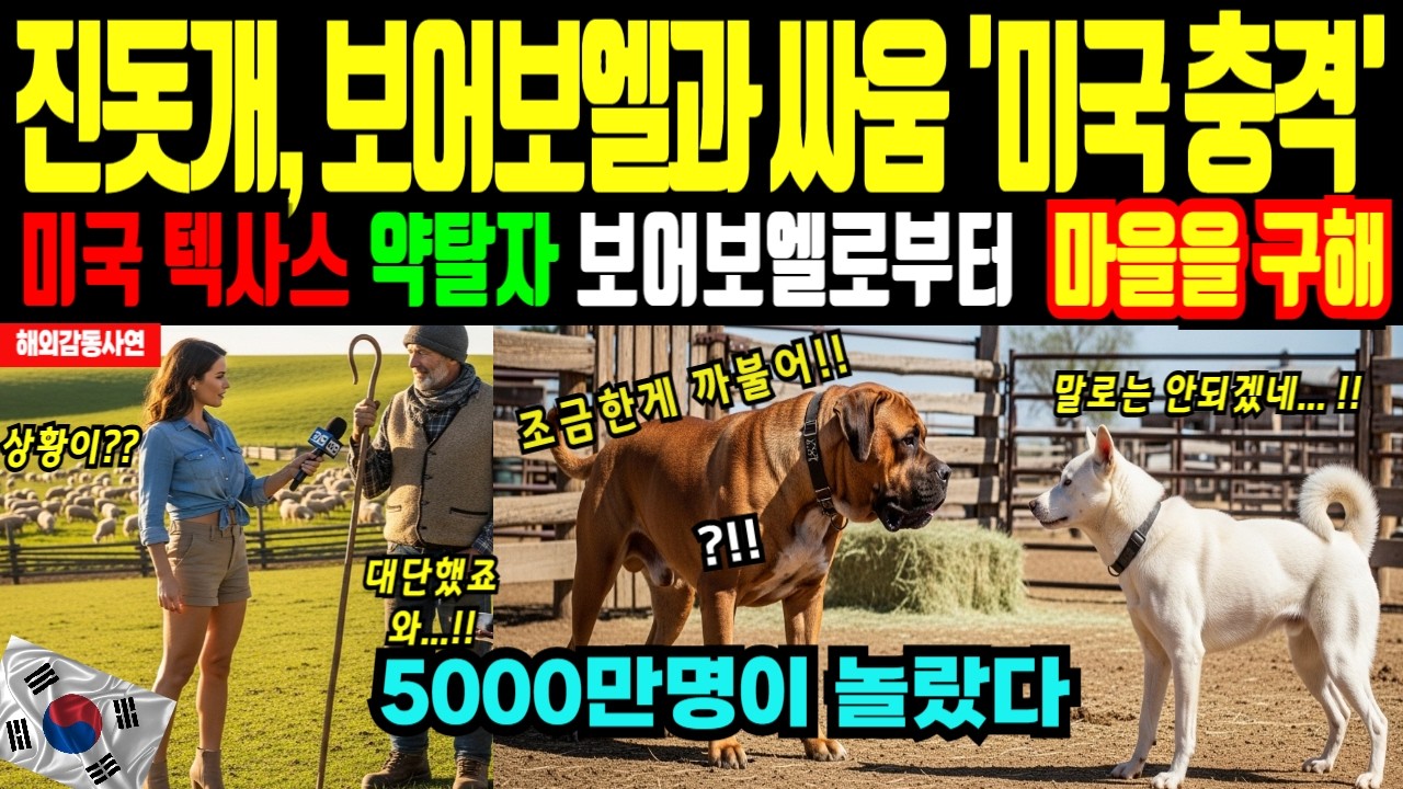 [해외감동사연] 한국 진돗개가 보어보엘 압도, '미국발칵'