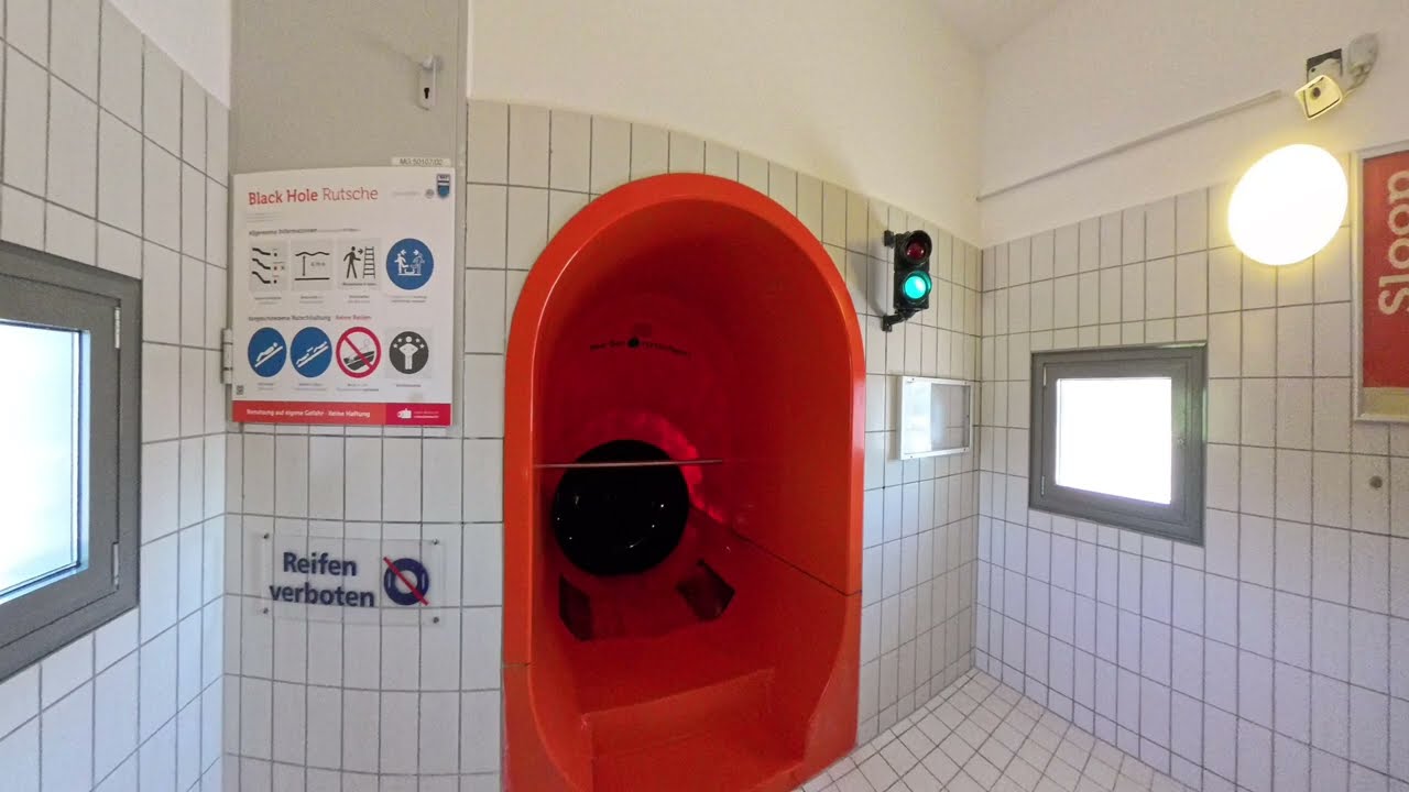 ⚫ Nettebad Osnabr&uuml;ck: BLACK HOLE RUTSCHE! Totale Finsternis! 😱🖤