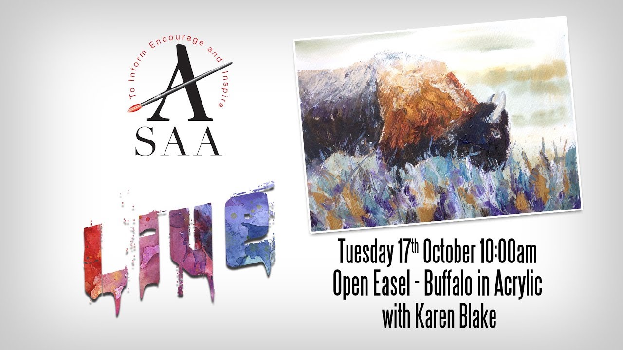 SAA LIVE Painting Demonstration: Buffalo in Acrylic with Artist Karen Blake