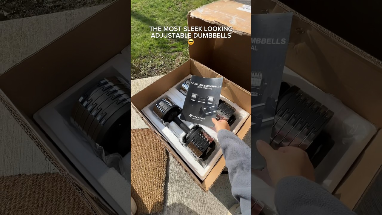 Get ready to lift in style with these sleek adjustable dumbbells! 💪🔥#homegym #dumbbell #workout