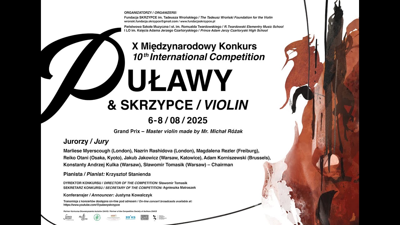 2025-08-07 X Międzynarodowy Konkurs Puławy & Skrzypce - Etap II - wyniki