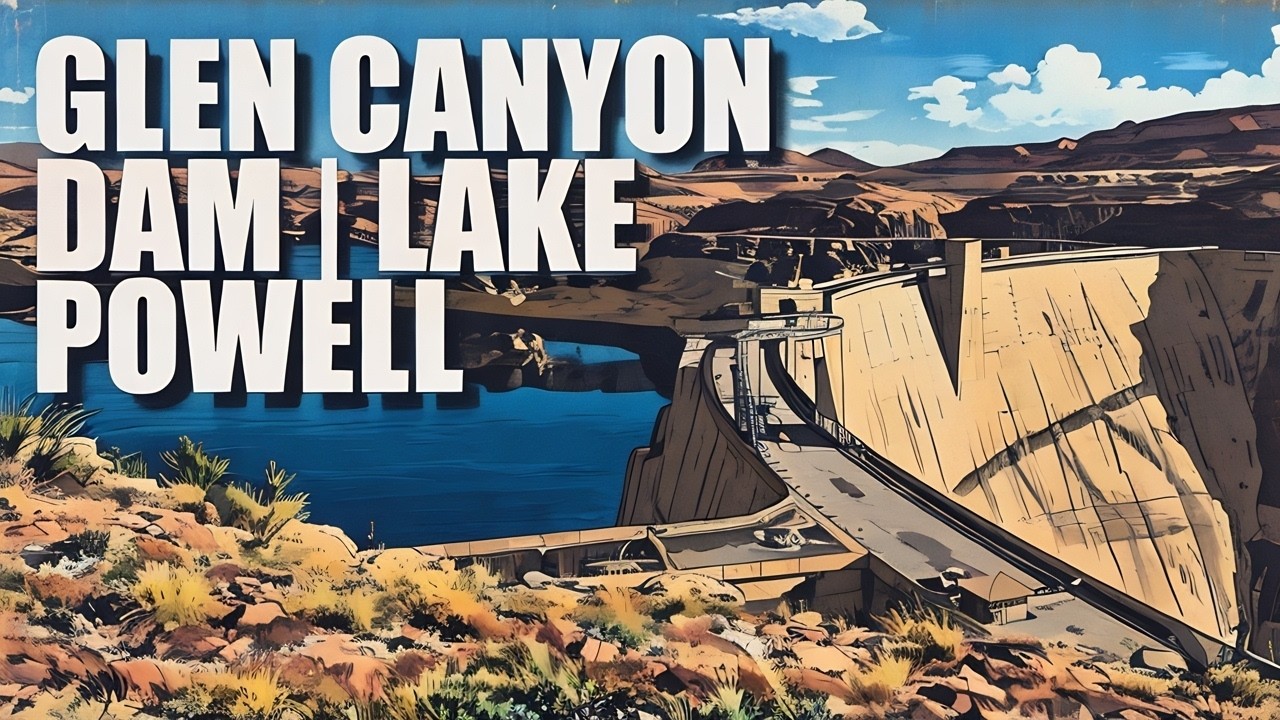 A concrete arch-gravity dam on the Colorado River creates one of the largest man-made reservoirs