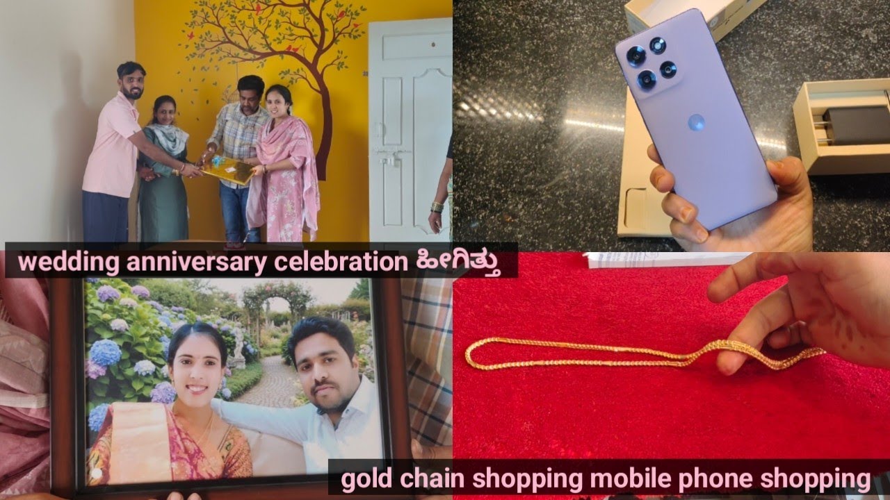 2026 wedding anniversary celebration ಹೀಗಿತ್ತು/4,85,000/- gold shopping and smart phone shopping.