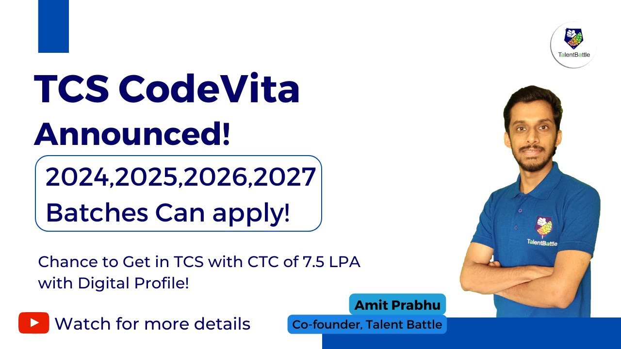 Регистрация на TCS Codevita открыта! Студенты всех отделений (группы 2024, 2025, 2026 и 2027 гг.)...