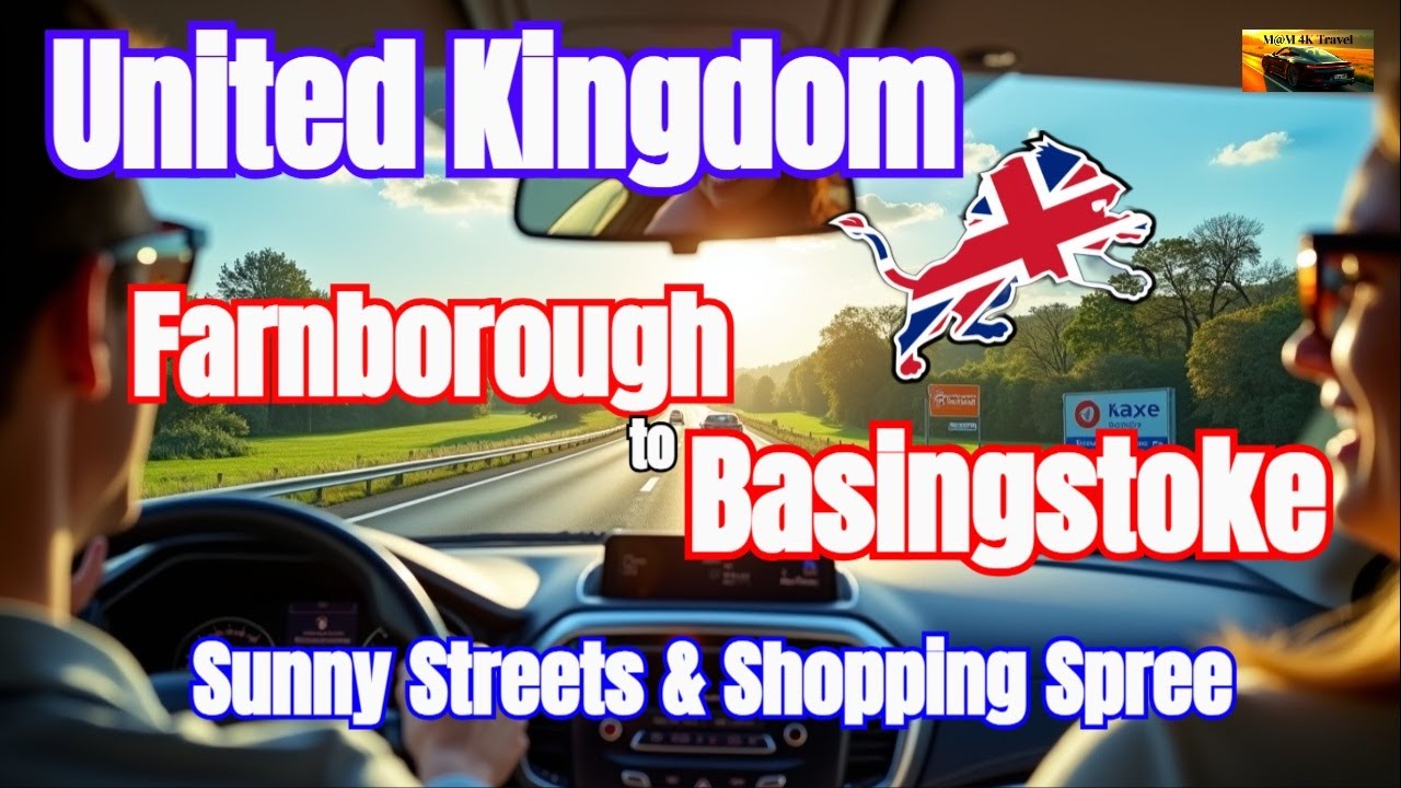 UK Roads: Farnborough to Basingstoke - Sunny Streets & Shopping Spree