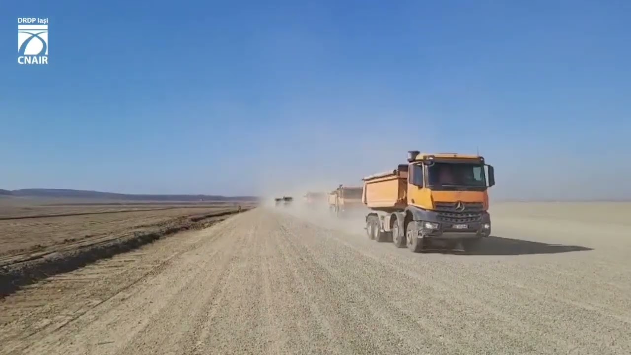 Mobilizare buna pe A7 loturile 2-3 de la Trifesti la Pascani.