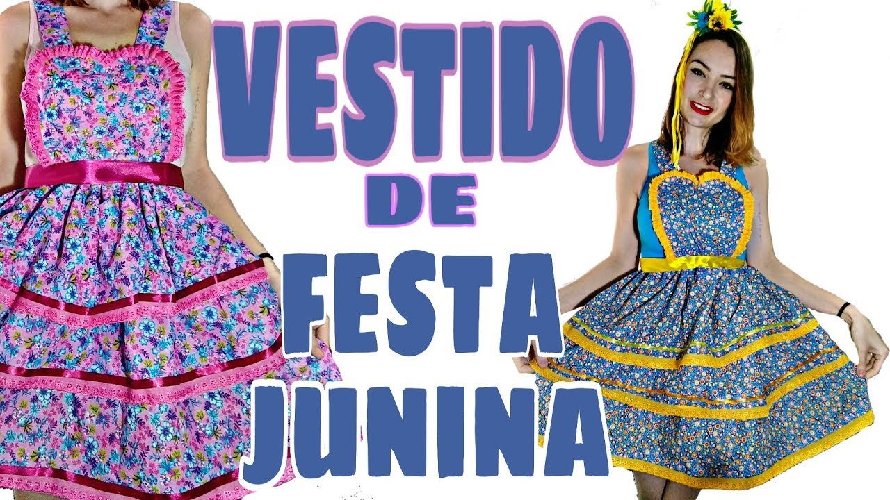 DIY - VESTIDO DE FESTA JUNINA (SEM COSTURA)