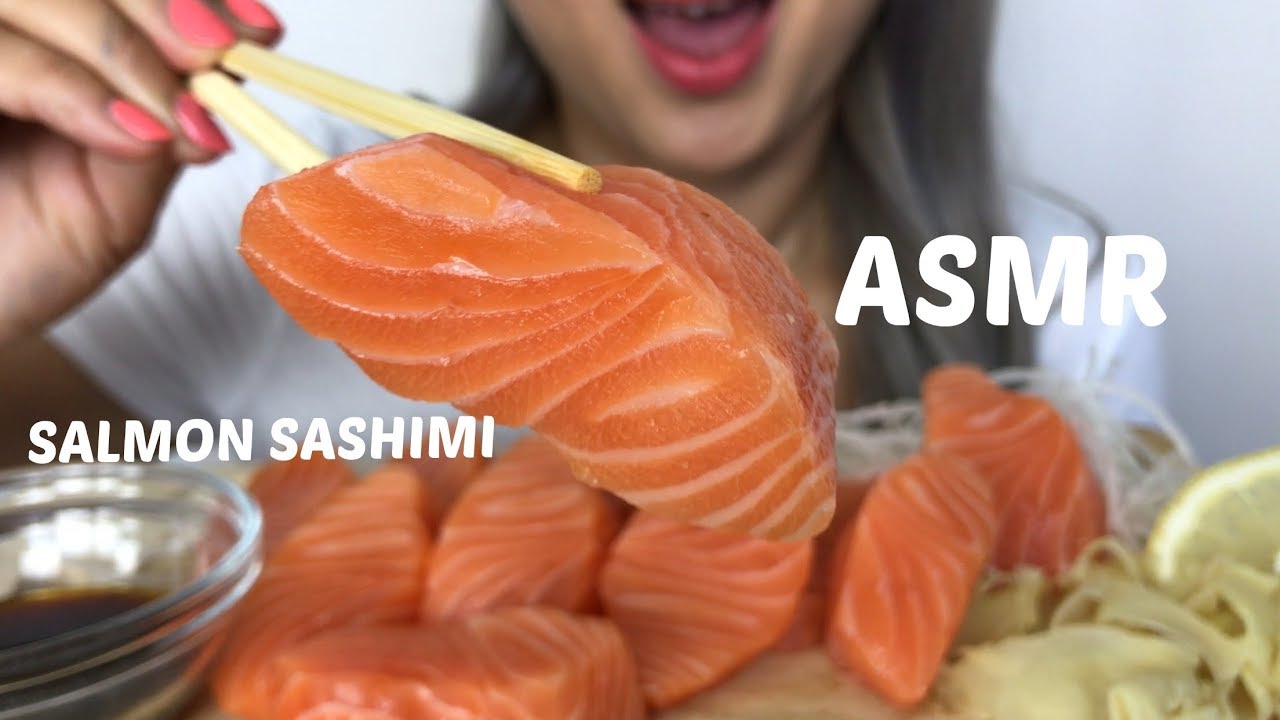 ASMR [ Salmon Sashimi ] Eating Sound | NO Talking | N.E Lets Eat