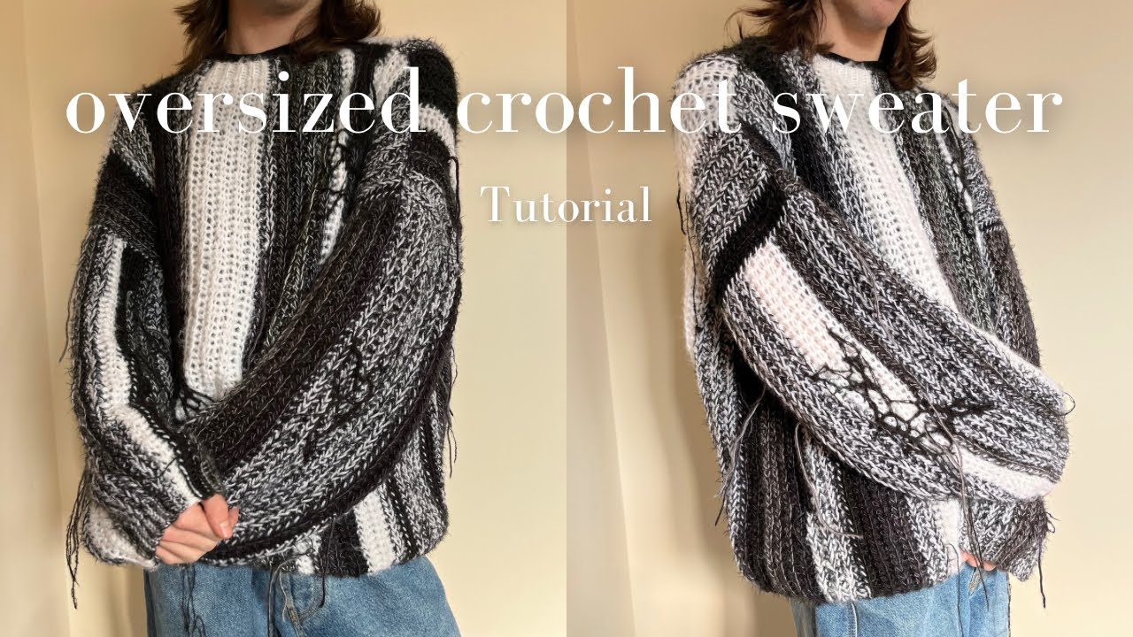 Cosy cochet sweater tutorial | make an oversized distressed jumper with me