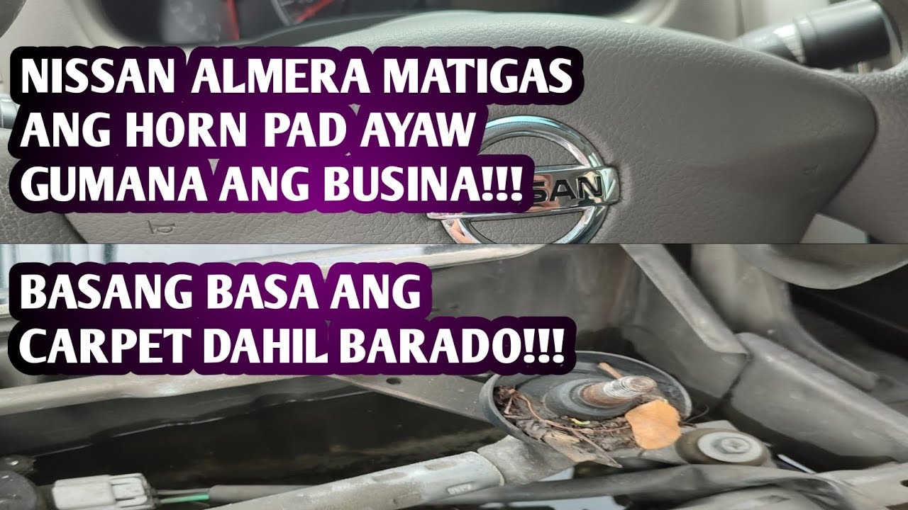 HOW TO REMOVE HORN PAD NISSAN ALMERA //car floor wet under mat