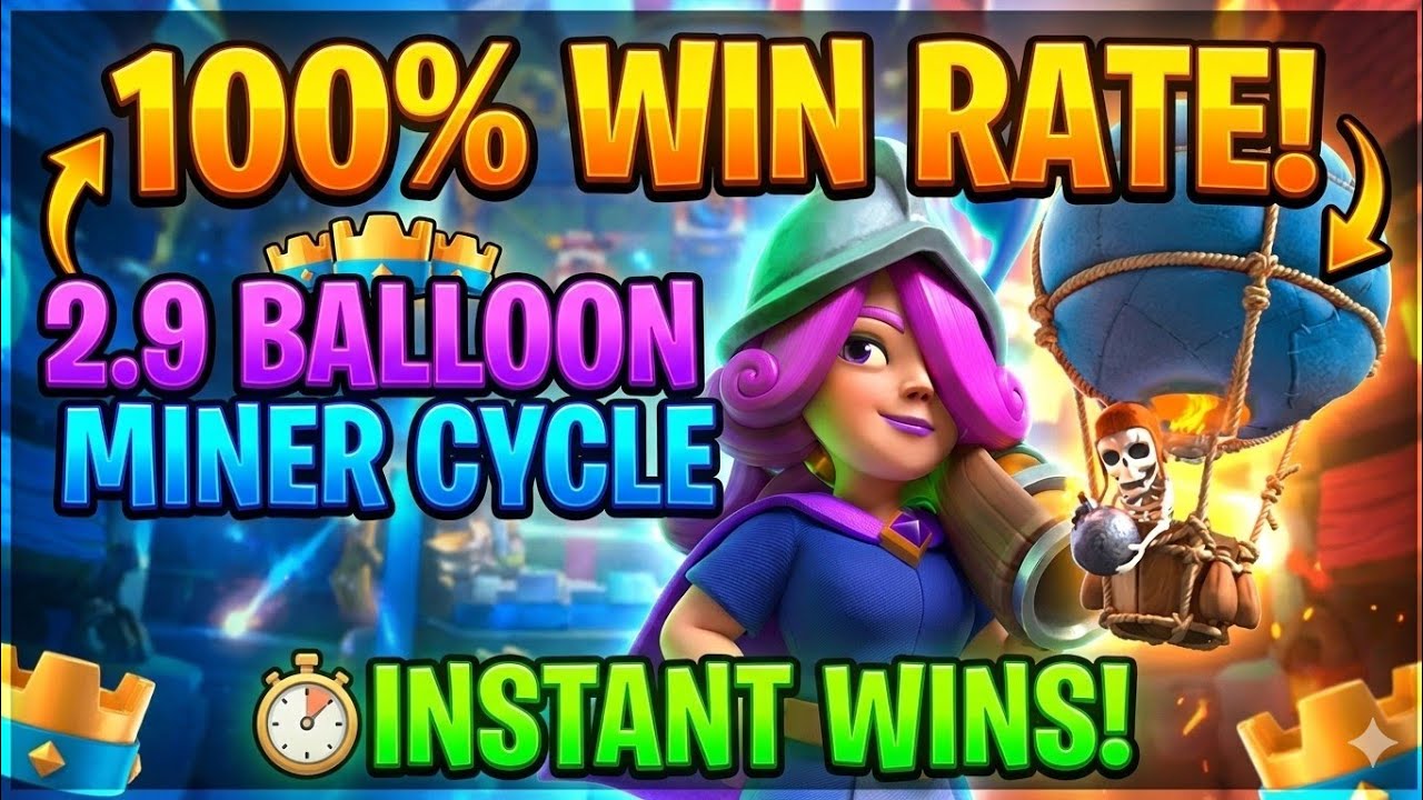 100% WIN RATE! 🏆 This 2.9 Balloon Cycle Deck is BROKEN!