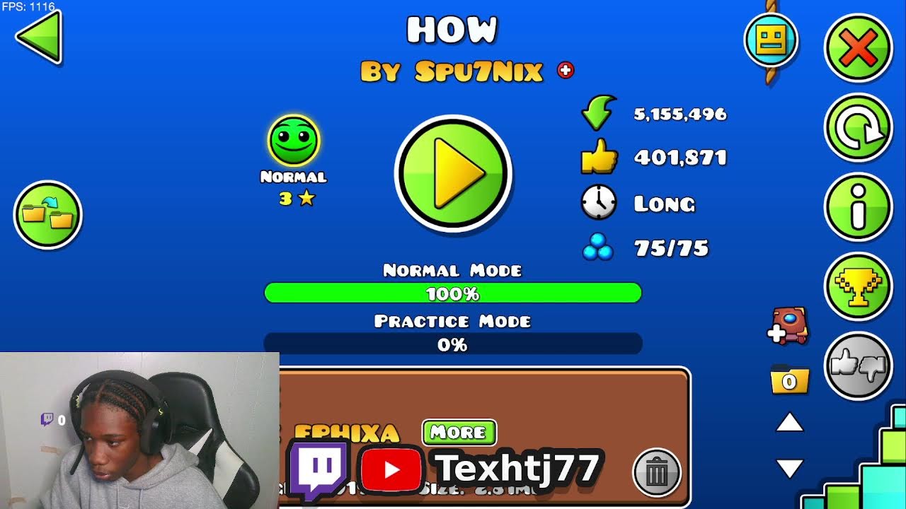 Playing Geometry Dash