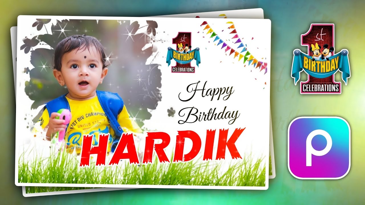CHILDREN BIRTHDAY BANNER EDITING IN PICSART | CHILDREN BIRTHDAY POSTER EDITING IN MOBILE