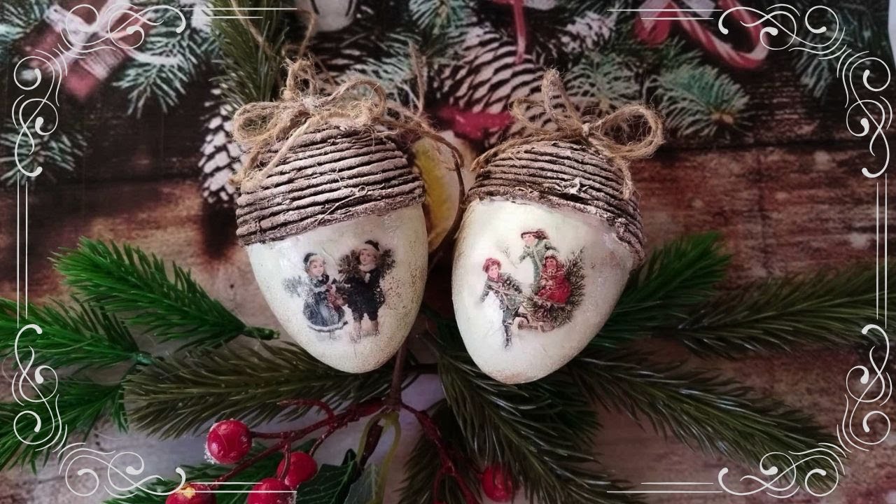 Christmas acorns - easy DIY project - Christmas hanging decor
