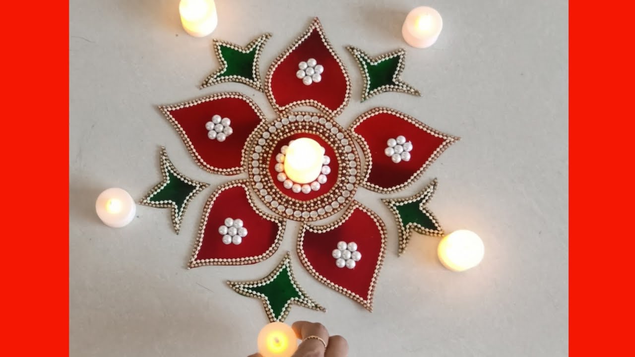 How To Make OHP Rangoli | Rearrangeable Rangoli | DIY Kundan Rangoli | Kundan Decor | Diwali Decor