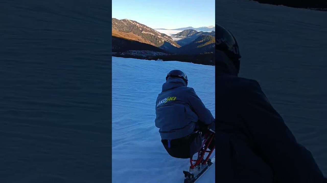 Vangel Trkaljanov sitskiing in Jasnà, Slovakia 