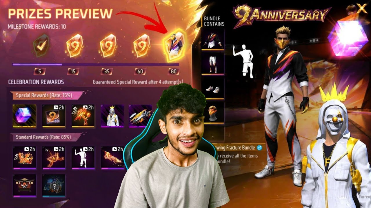9TH ANNIV CHECK-IN REWARDS 🤯 Free Fire Max