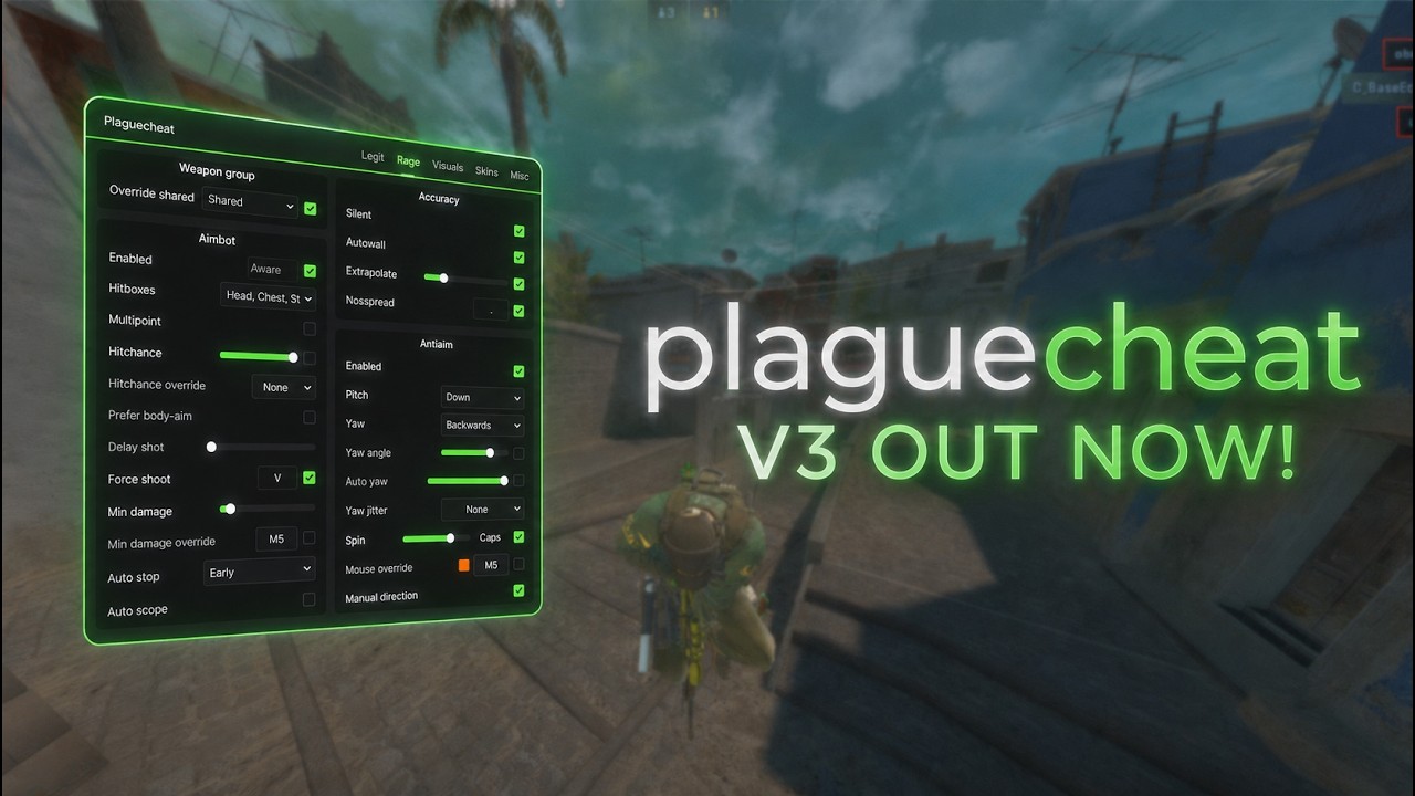 #cs2 | Plaguecheat.cc V3 on fire | Dominating servers with in air's | hvh highlights #9 (free cfg) 