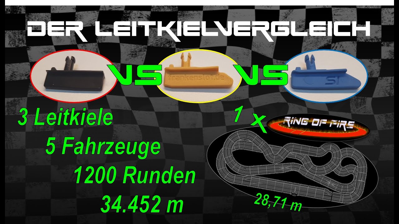 Carrera, Frankenslot, Slotinvasion Leitkielvergleich, auf dem Ring of Fire, Leitkiel Vergleich