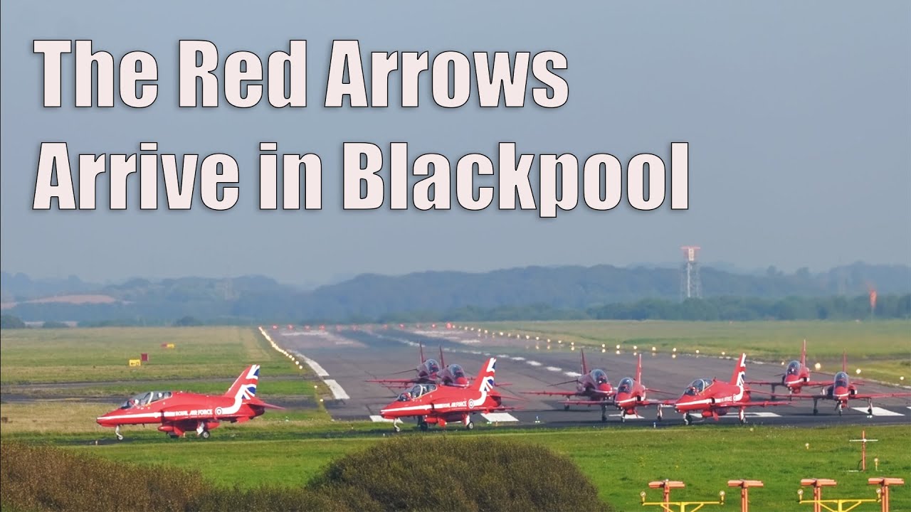 The Red Arrows Arrive in Blackpool For Southport Airshow