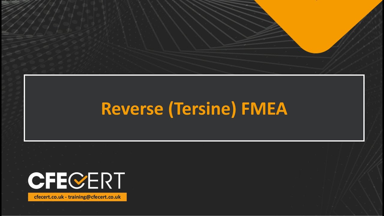Ücretsiz Webinar -  Reverse(Tersine) FMEA