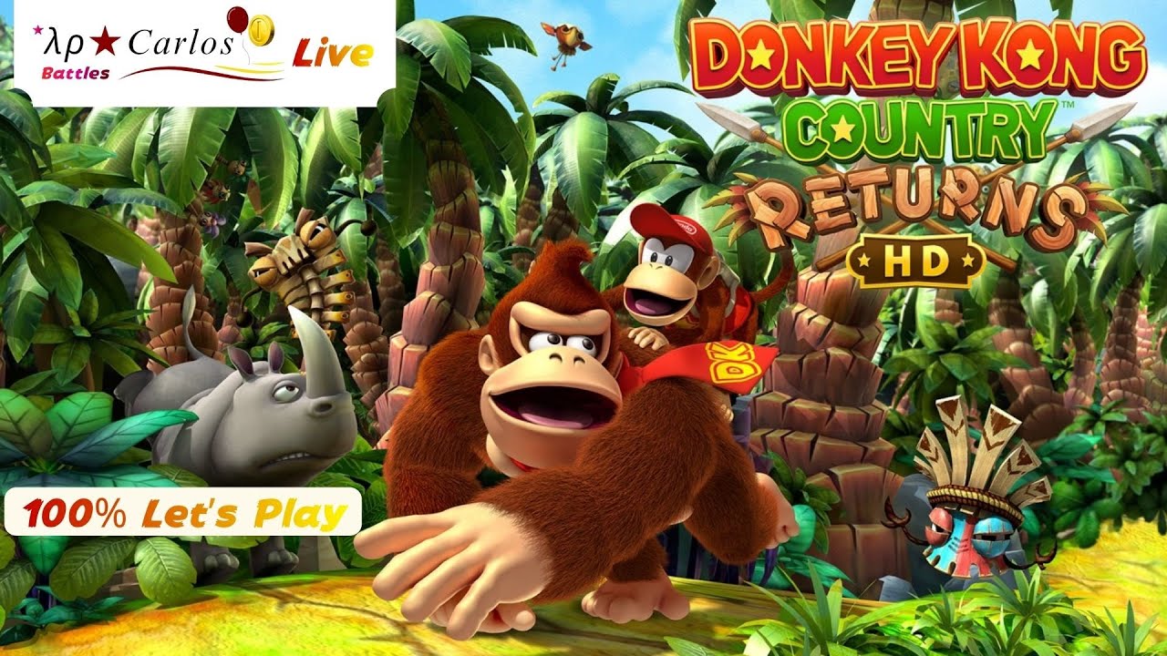 Donkey Kong Country Returns HD Live (100% Let's Play) Part 1