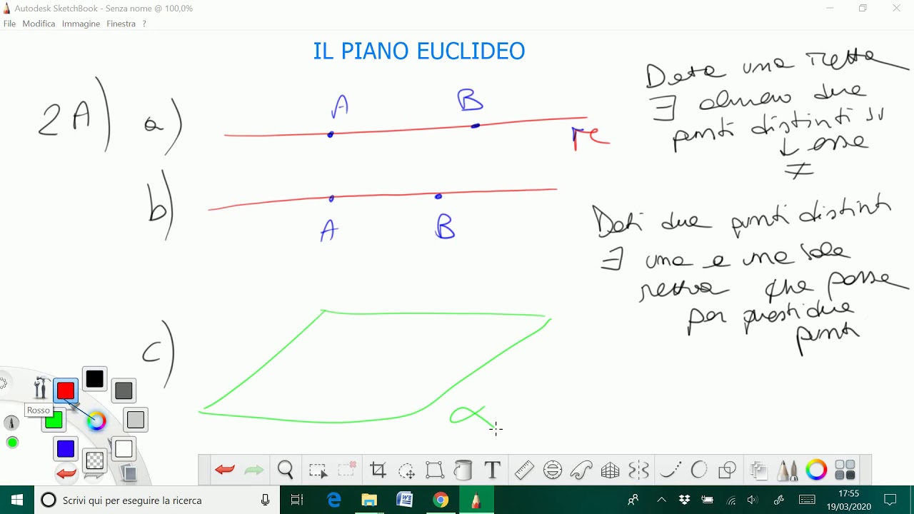IL PIANO EUCLIDEO 01. Enti primitivi, assiomi di appartenenza e assiomi di ordinamento.