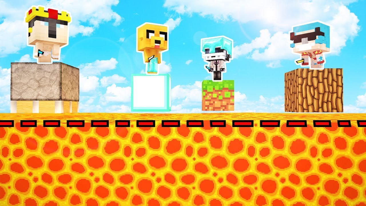 NOOB VS PRO ¿QUIÉN CRUZARÁ EL MAR DE LAVA? 😂 MINECRAFT MINIJUEGO