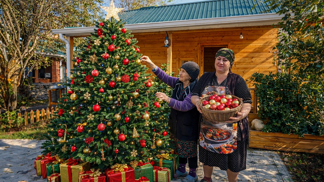 Бабушка готовится к Новому году | Вкусный шашлык из индейки и традиционный салат Paytaxt