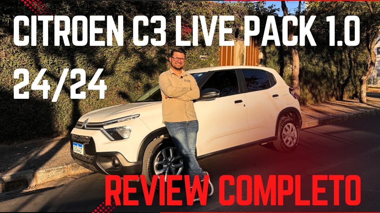 VALE A PENA? Citroën C3 Live Pack 1.0 2024 – REVIEW DETALHADO