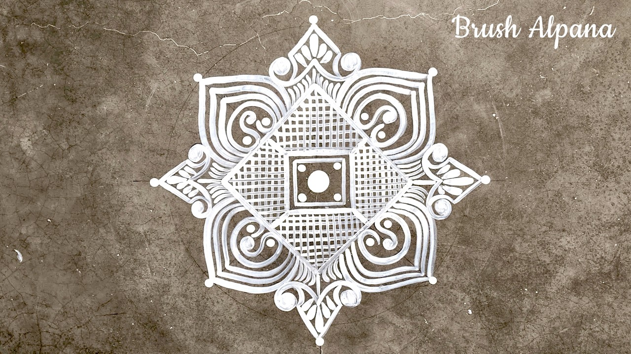 Beautiful Bengali Alpana Design for Puja & Wedding | Simple Floor Art