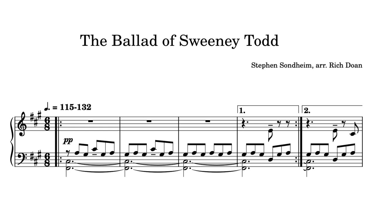 The Ballad of Sweeney Todd (Sondheim) - solo piano