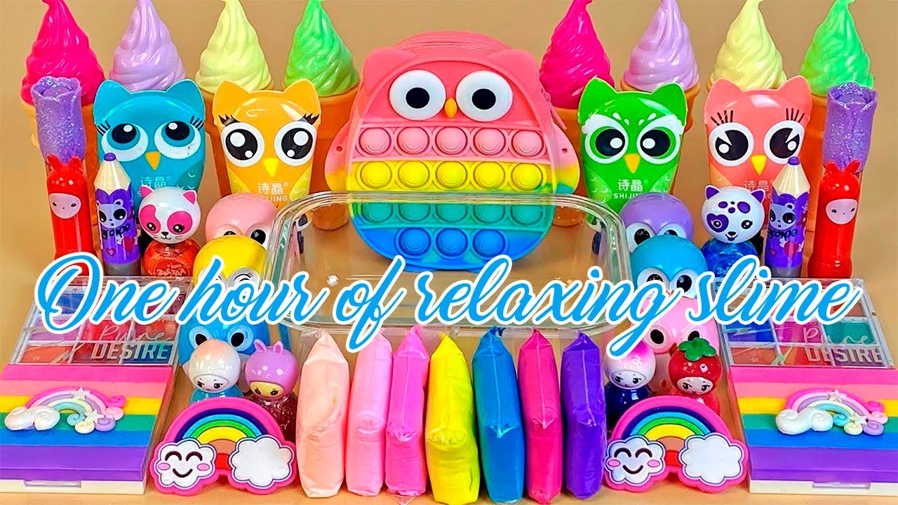 ASMR Slime 🌈🌈🌈 Three hours of relaxing slime video #7. Compilation video 1080p.