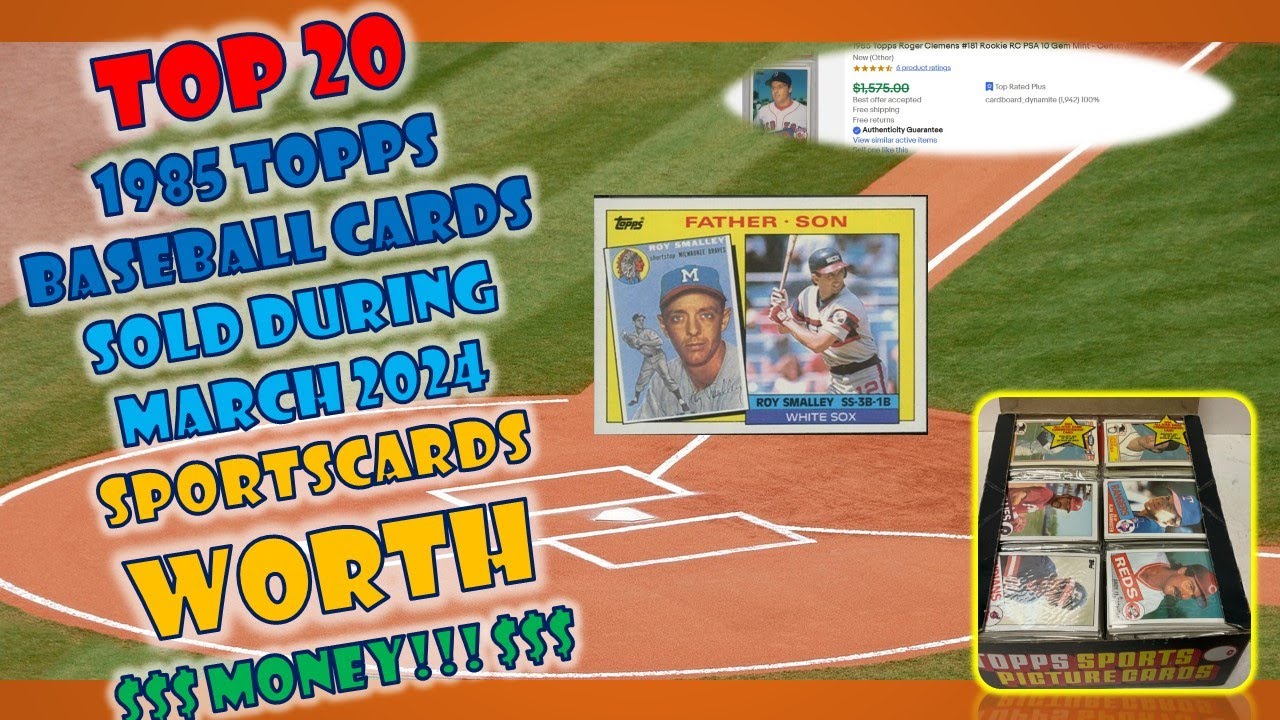 1985 Topps Baseball Cards Highest price sales on eBay March 2024
