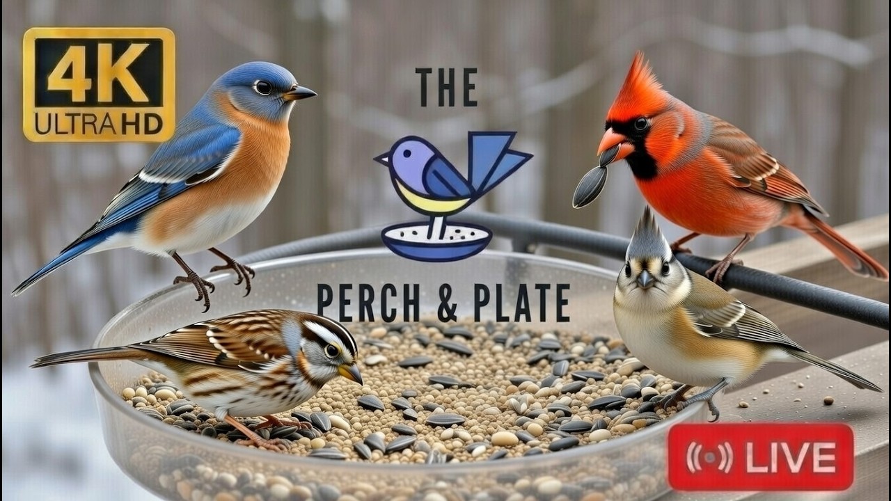 LIVE | Cardinals, Blue Jays & Friends | Perch & Plate | Relaxing 4K