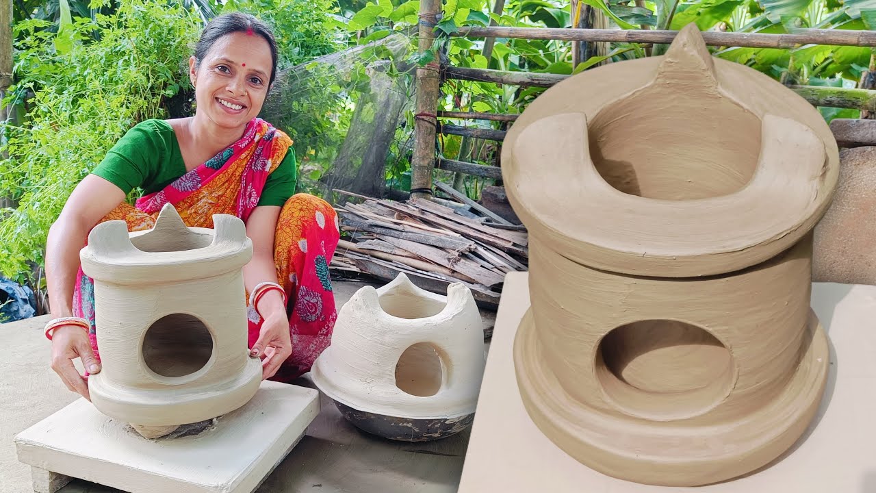 খুব সহজেই বানাতে পারবেন এই মাটির উনুন দেখে নিন পদ্ধতি | how to make portable mud oven easily
