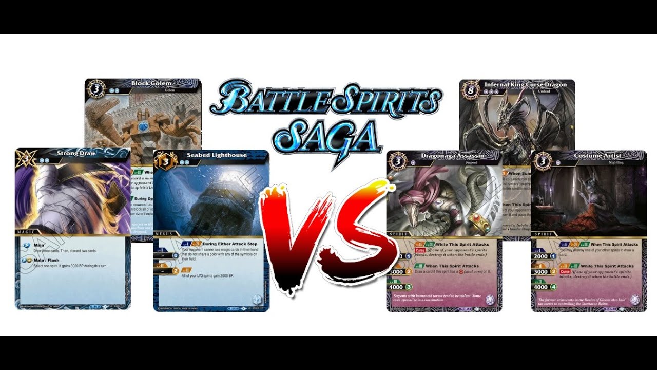 Battle Spirits Saga - Blue Golem Deck Vs Purple Curse Dragon Deck