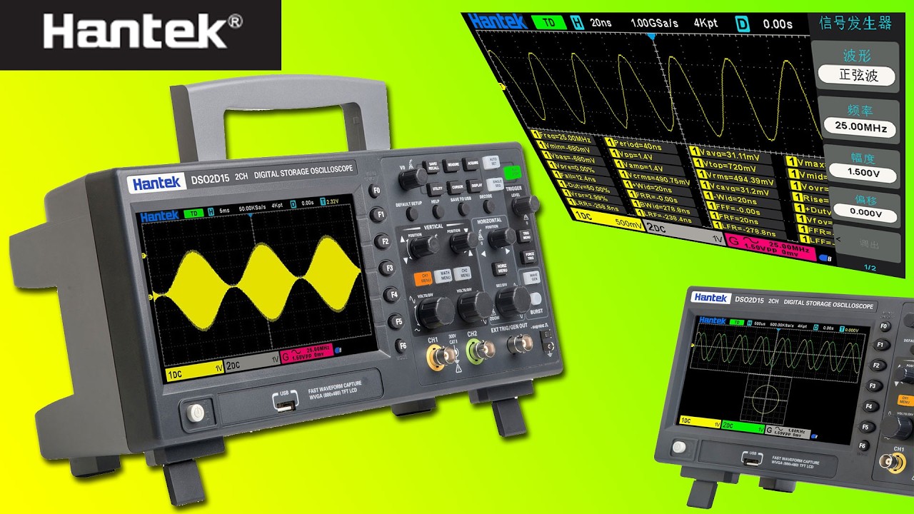 HANTEK DSO2000 oscyloskop cyfrowy 2x150MHz❤️z generatorem DDS DSO2D15 AM FM