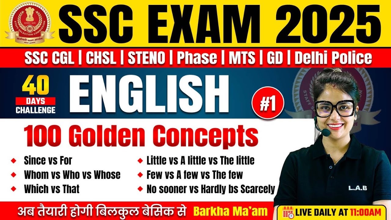 Top 100 Golden English Grammar Rules | SSC Exams 2025 | English Classes by Barkha Mam #1