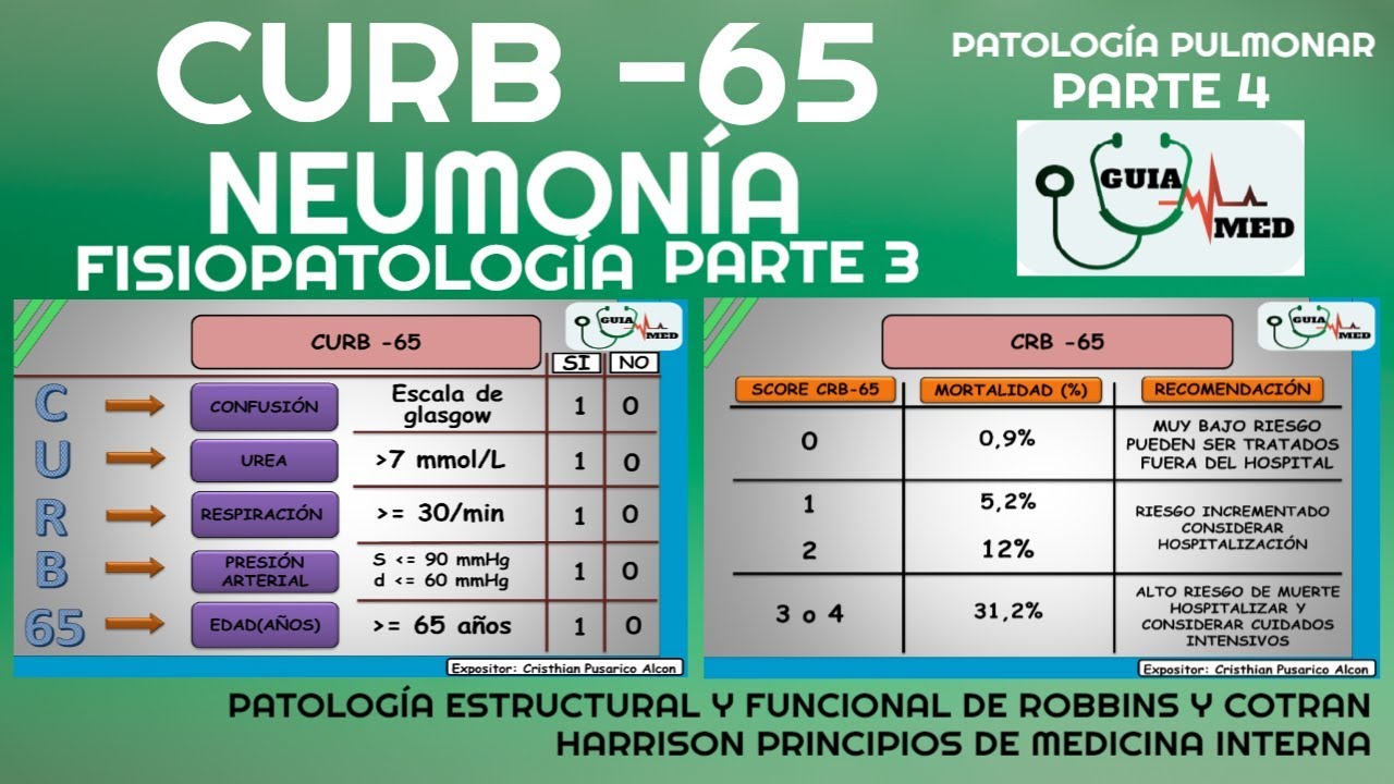 NEUMONÍA ADQUIRIDA EN LA COMUNIDAD CURB -65 (FISIOPATOLOGÍA PARTE 3)| GuiaMed