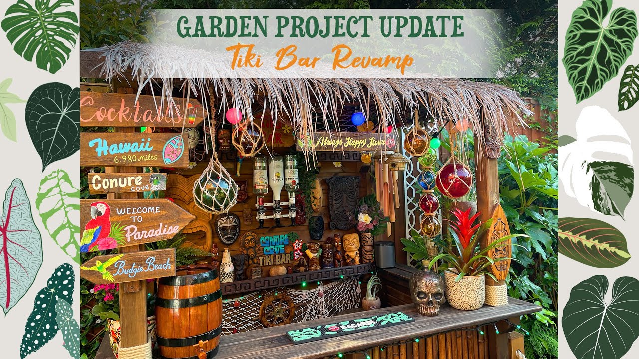 Tiki Bar Revamp! New Decor - DIY - Maintenance 🌺🏝🐚🦩🦋🍍🍹
