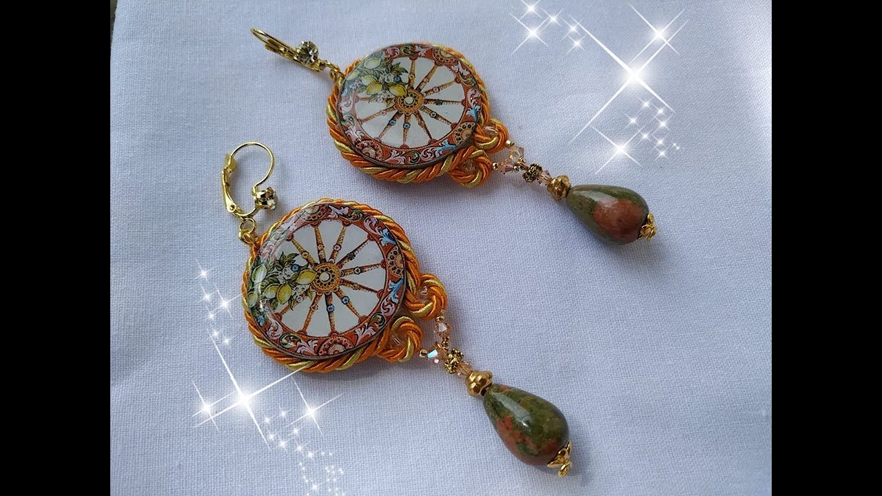 DIY - ORECCHINI SICILY CON CABOCHON IN GOMMA CREPLA EVA O FOMMY