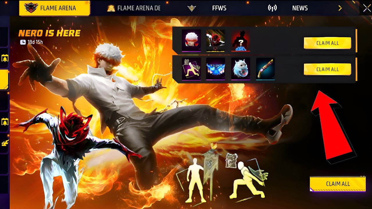 FREE NERO CHARACTER 🤯 FLAME ARENA EVENT 🔥OB 51 NEW UPDATE FF 😍 FREE REWARDS 😱 NEW EVENT FREE FIRE 🔥🔥