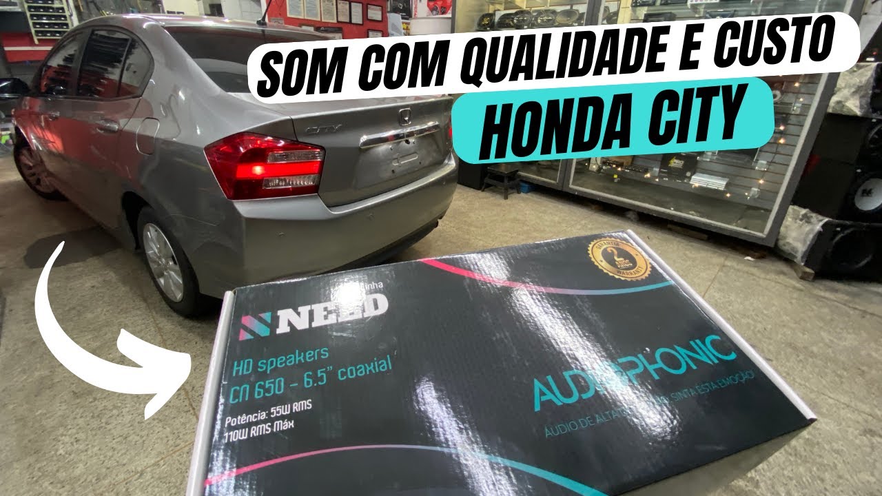 KIT 2 VIAS AUDIOPHONIC NEED / COAXIAL - SOM HONDA CITY COMPLETO COM ÓTIMO CUSTO BENEFÍCIO