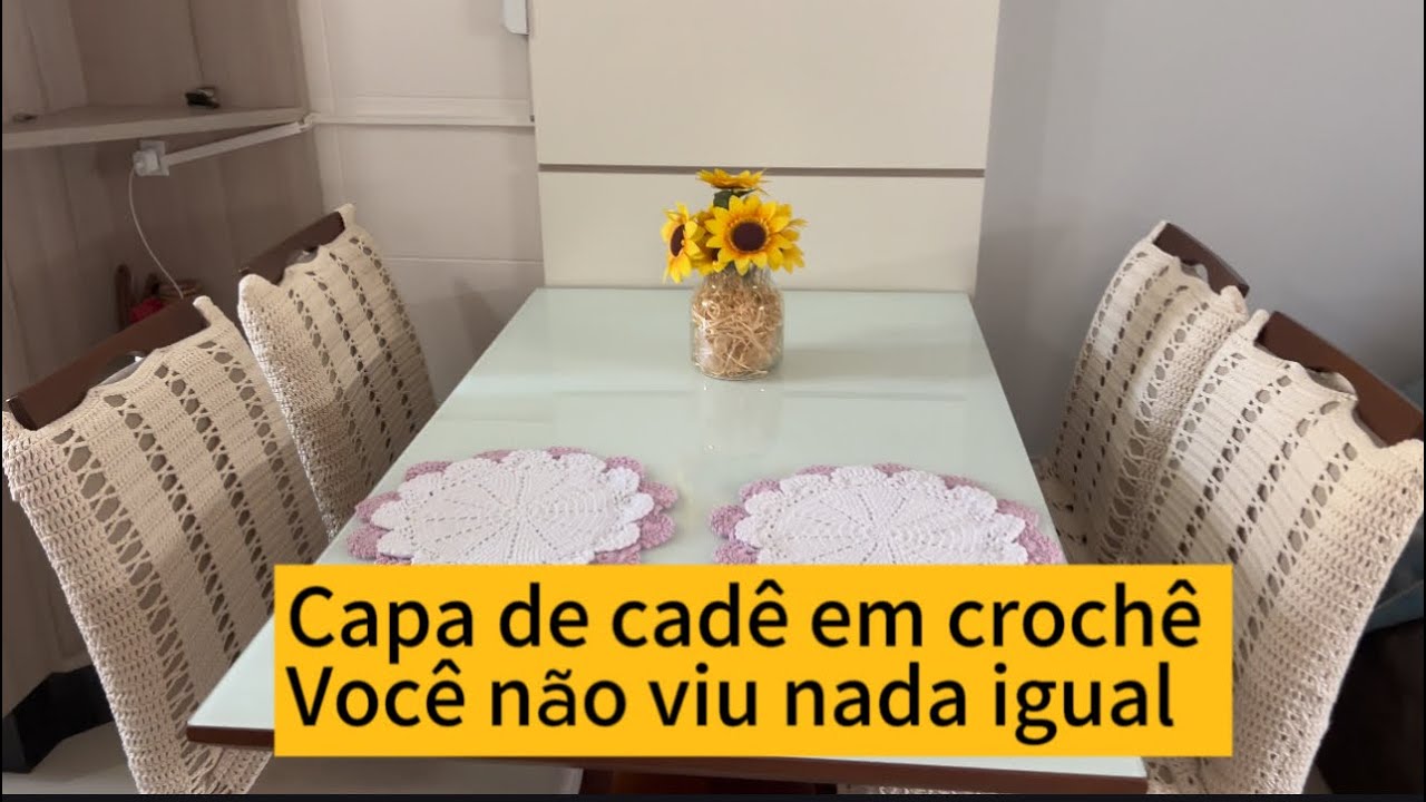 Capa de Cadeira em Crochê, você ainda não viu nada igual