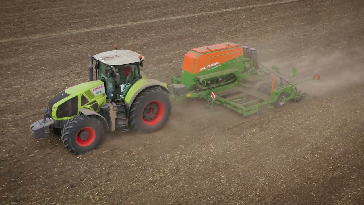 Прецизна сеитба с #AMAZONE #Cirrus 6003-2C и трактор #CLAAS  AXION 930