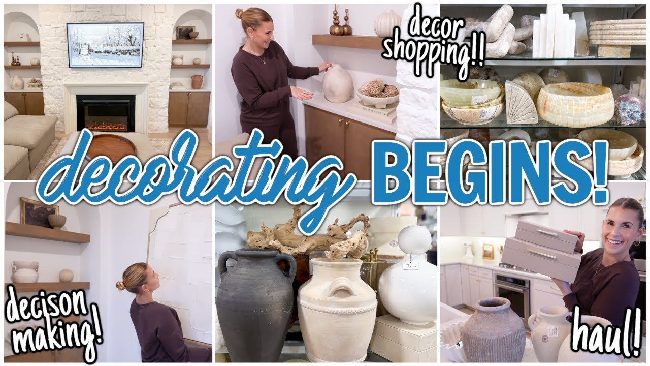 It&rsquo;s FINALLY Time to Decorate Our Brand New Home 🏡 HomeGoods Shelf Decor SHOPPING SPREE!