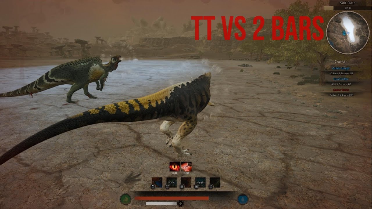 Path of Titans - Tyrannotitan vs 2 Barsboldias  !