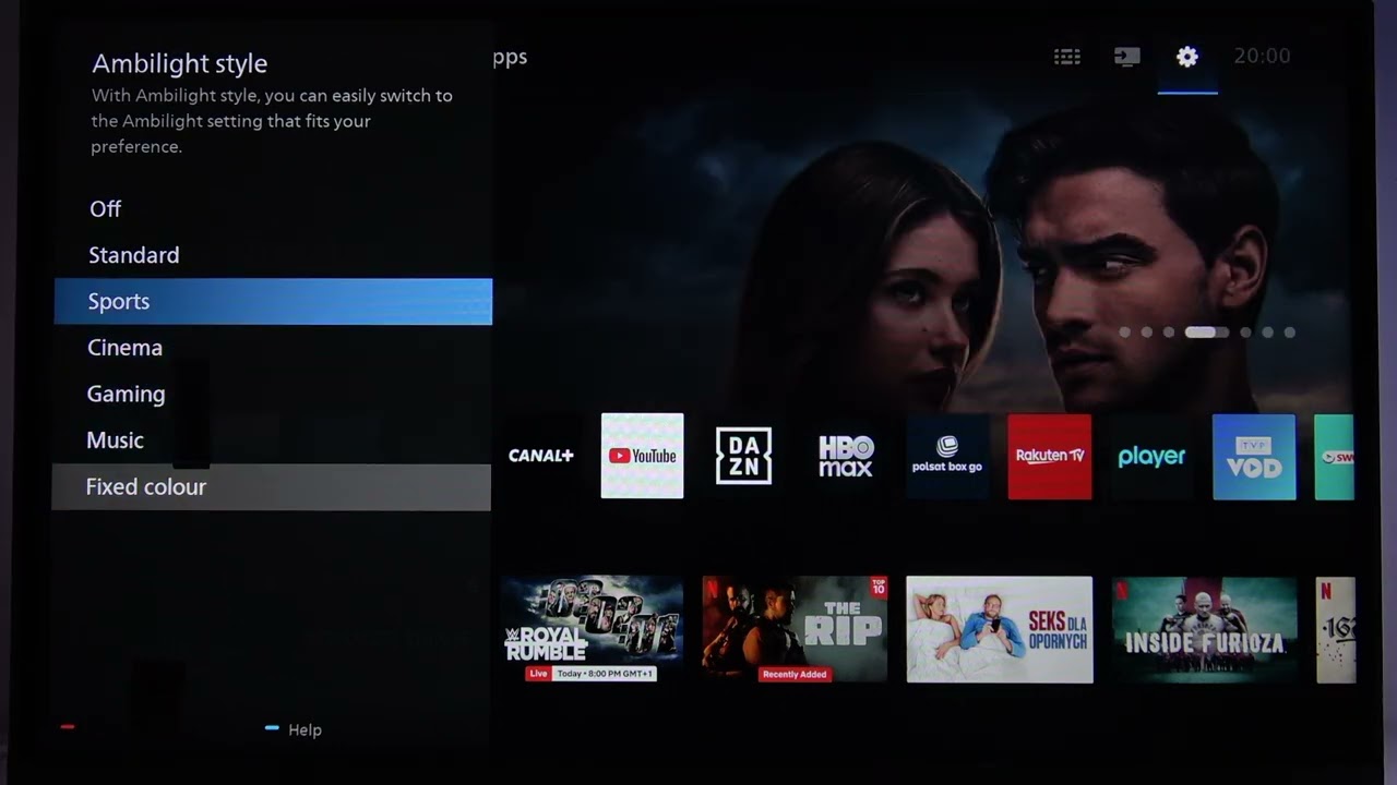 PHILIPS 32PFS6939 &ndash; Jak ustawić tryb Ambilight